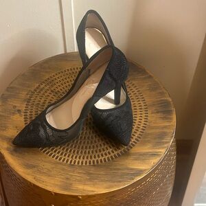 Jessica Simpson Elegant Black Lace Heels